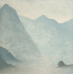 Увеличить Mist on a mountain river